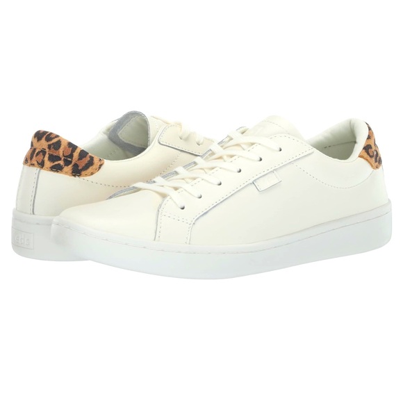 Keds Ace Leather - Sneakers Donna In Pelle Con Tallone Colorato - Scarpe Stringate Morbide